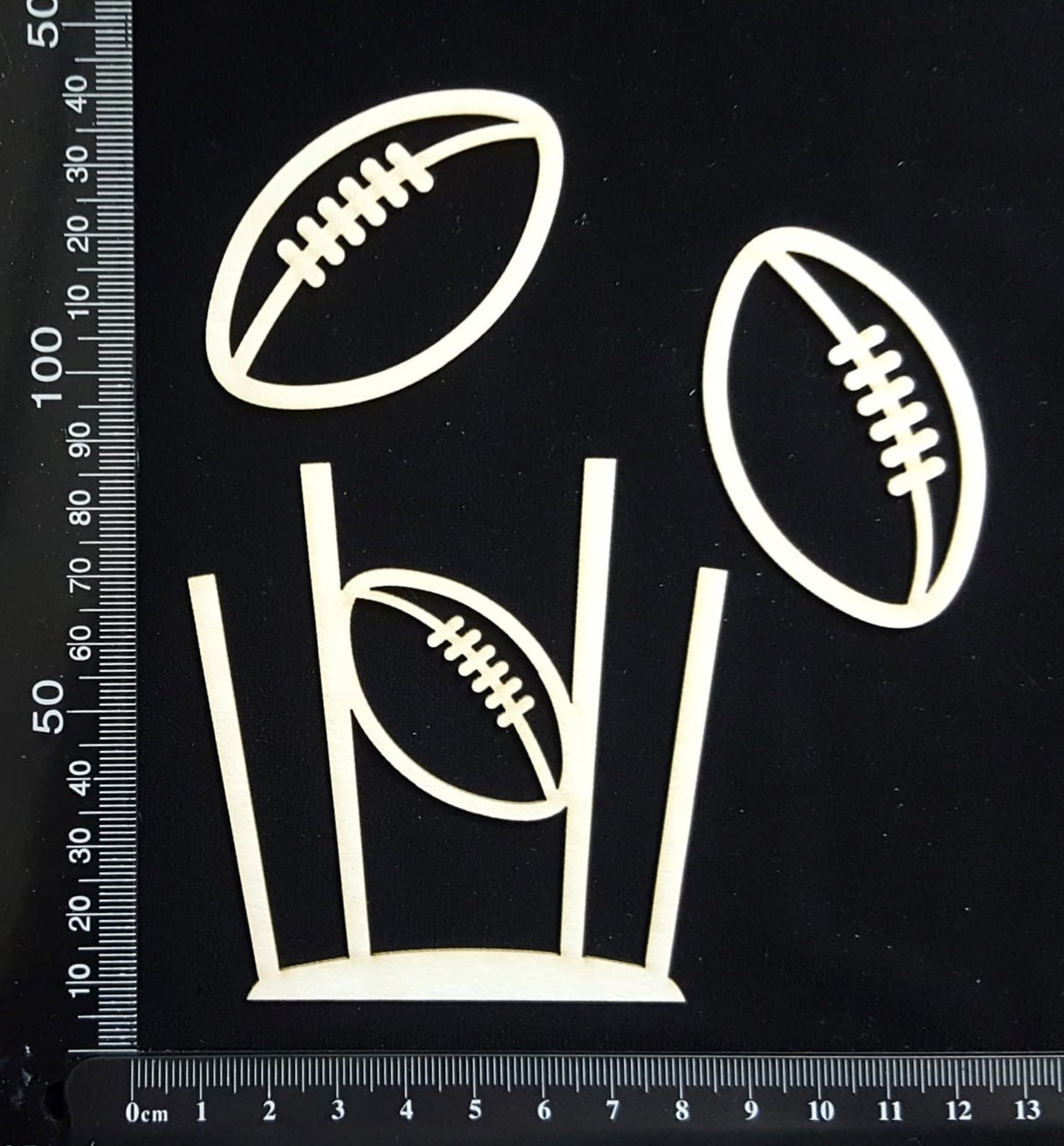 Football Goals and Balls Set - White Chipboard