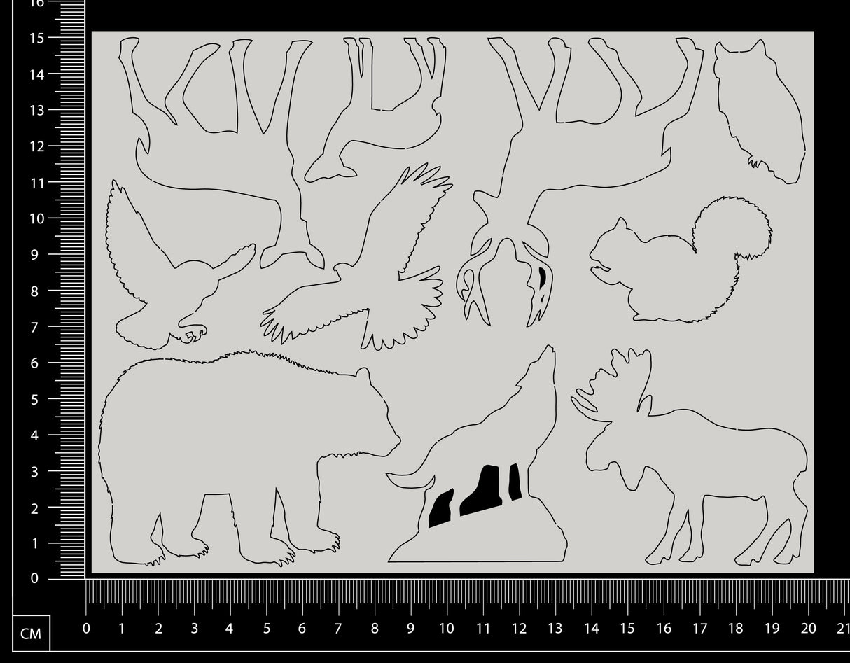Forest Animals Set - White Chipboard