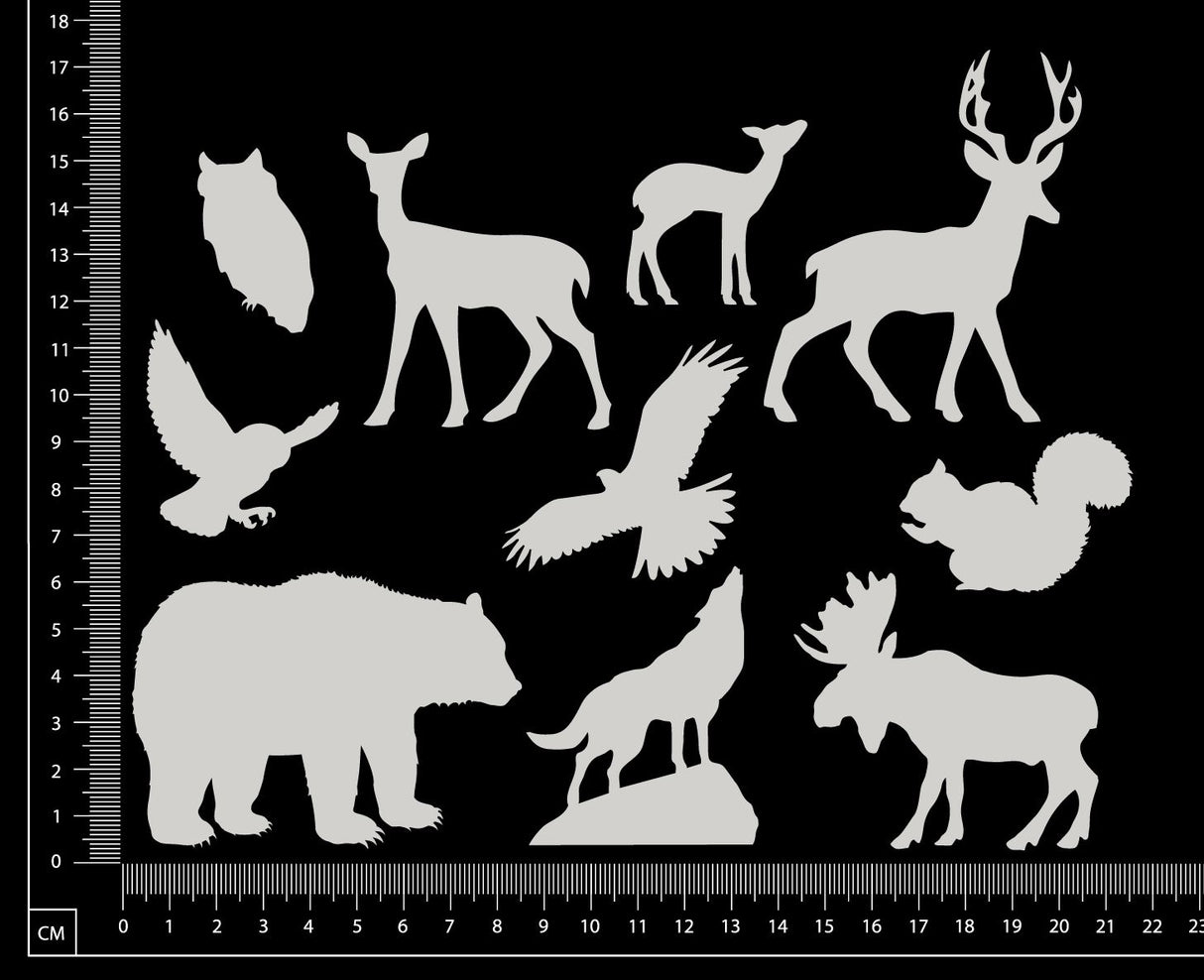 Forest Animals Set - White Chipboard
