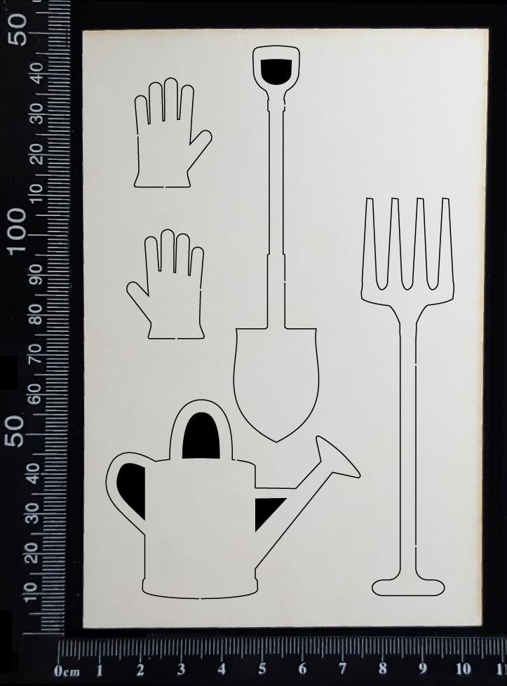 Gardening Tools - White Chipboard