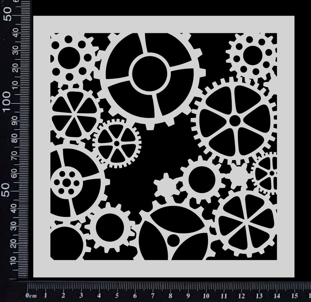Gear Cluster - B - Stencil - 150mm x 150mm