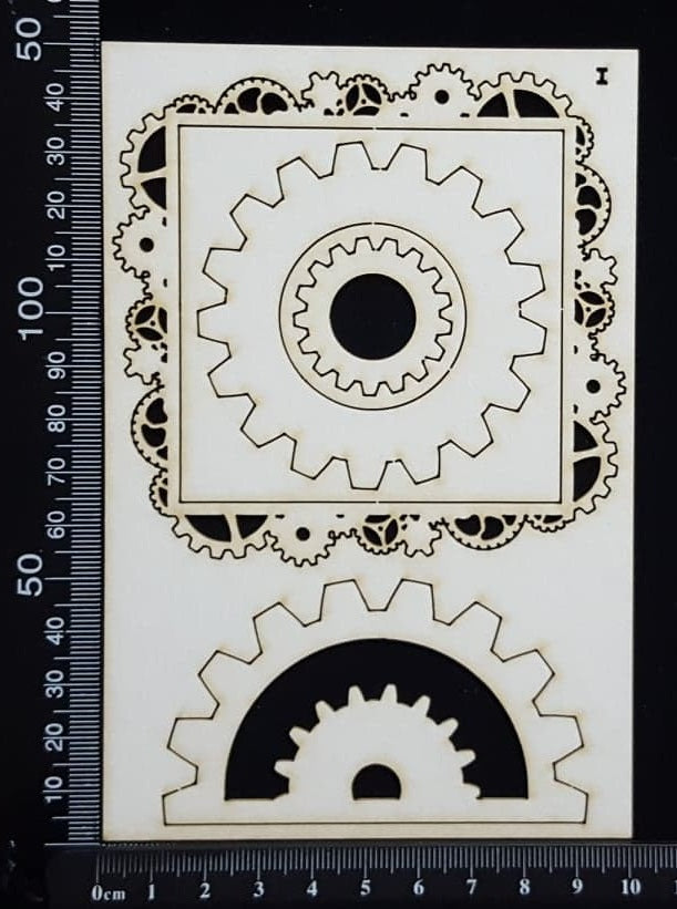Gear Frame Set - I - White Chipboard