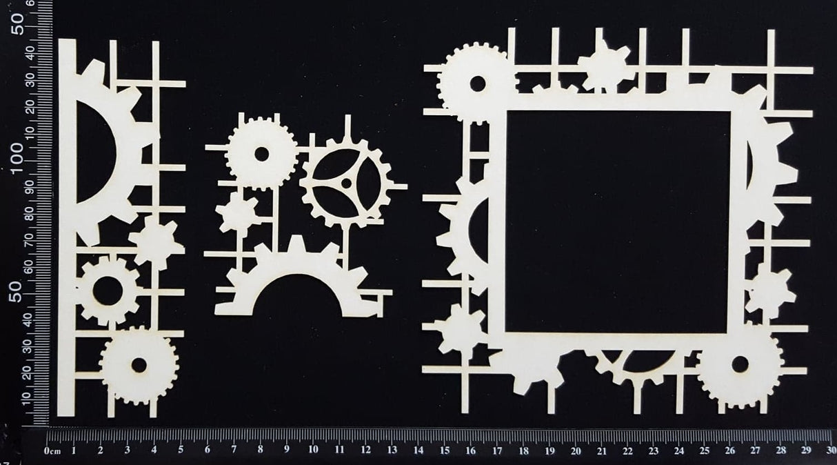 Gear Mesh Frame Set - White Chipboard
