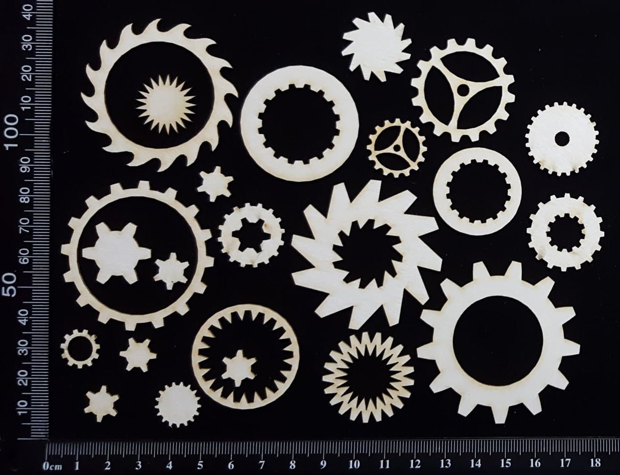 Gears Set - A - White Chipboard