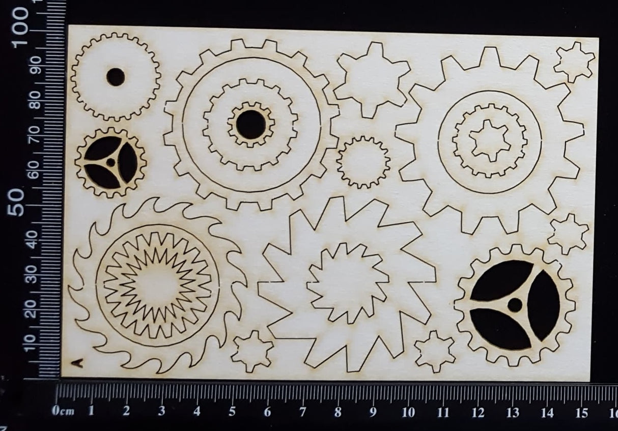 Gears Set - A - White Chipboard