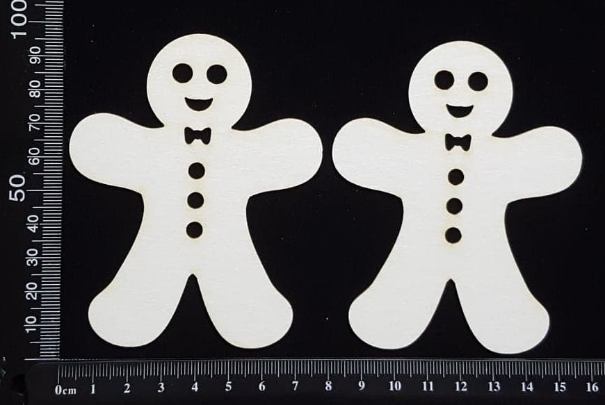 Gingerbread Man Set - A - White Chipboard