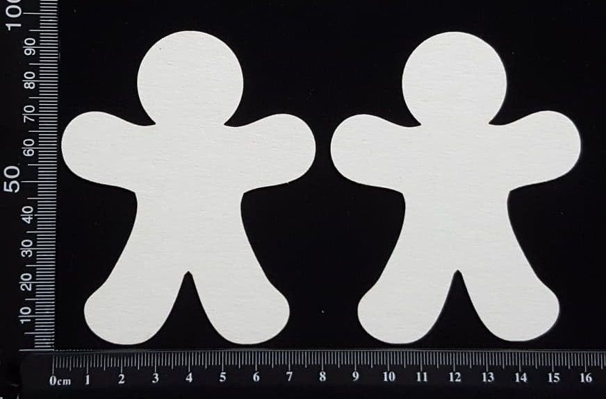 Gingerbread Man Set - D - White Chipboard