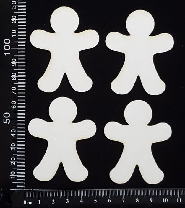 Gingerbread Man Set - E - White Chipboard