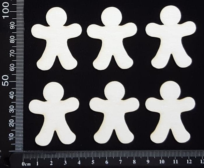 Gingerbread Man Set - F - White Chipboard