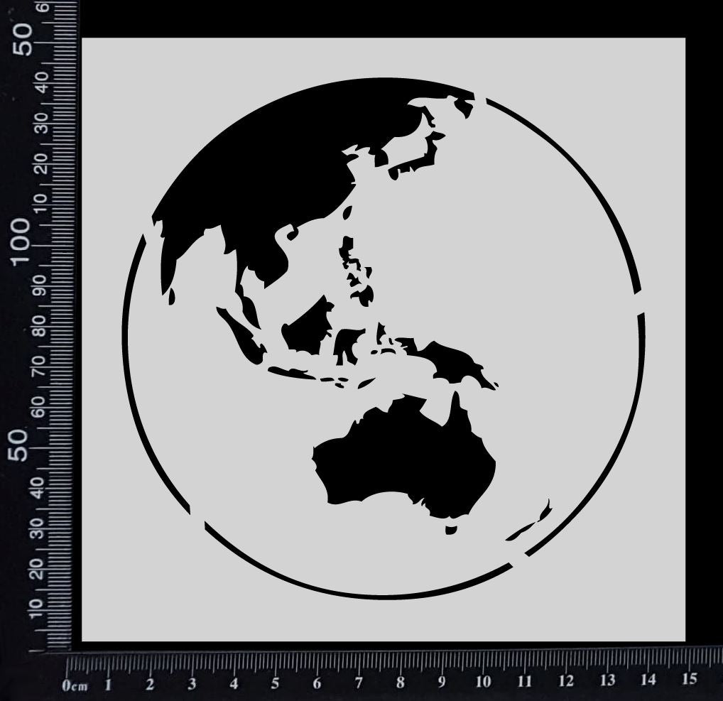 Globe - Stencil - 150mm x 150mm
