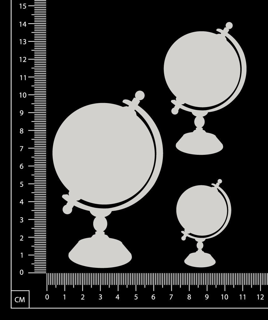 Globes Set - White Chipboard