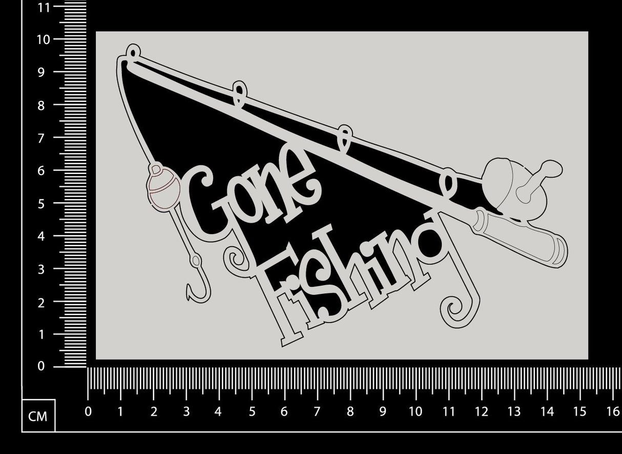 Gone Fishing - White Chipboard