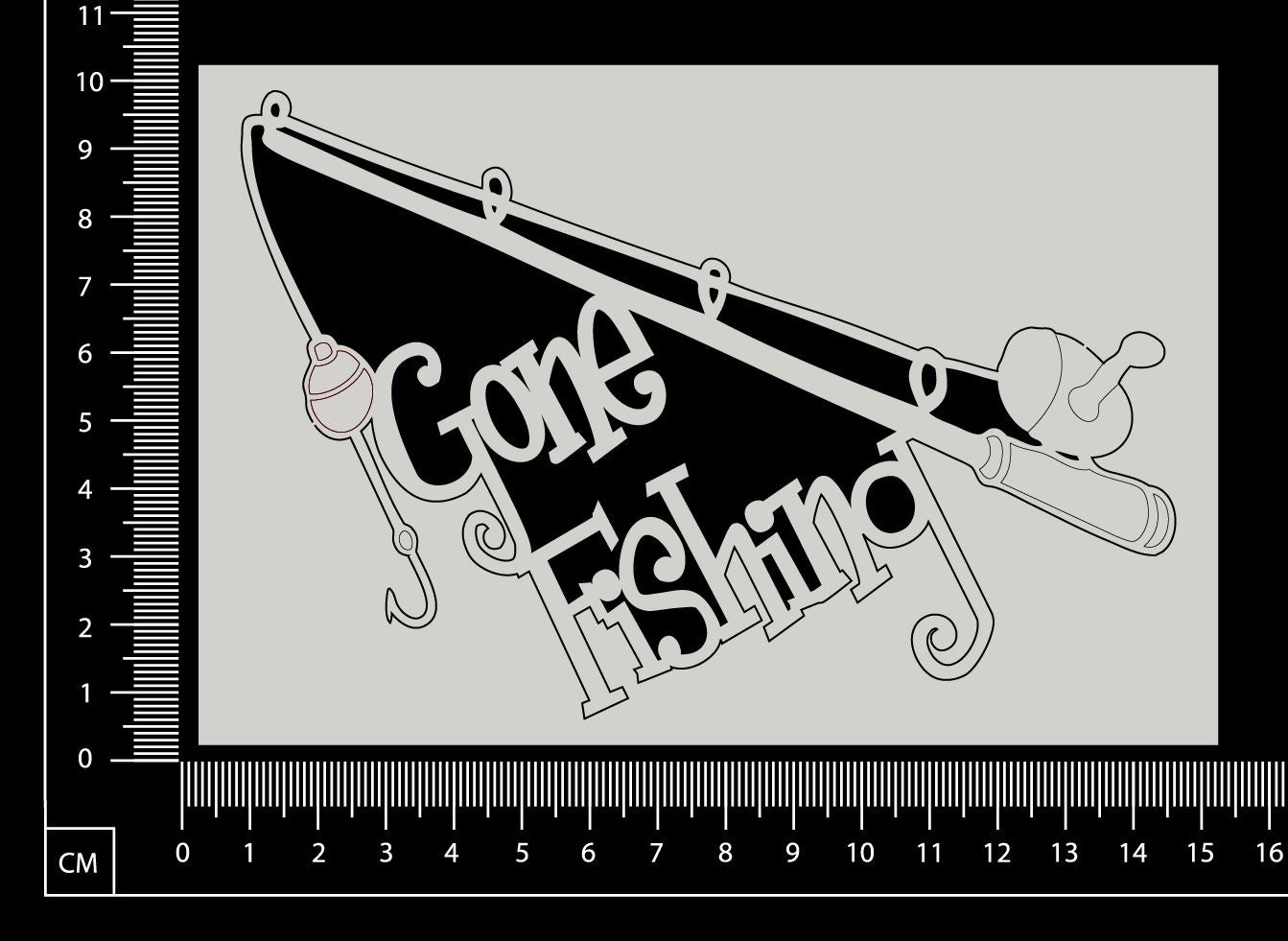 Gone Fishing - White Chipboard