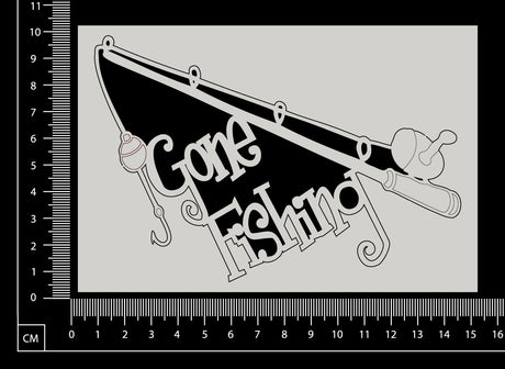 Gone Fishing - White Chipboard
