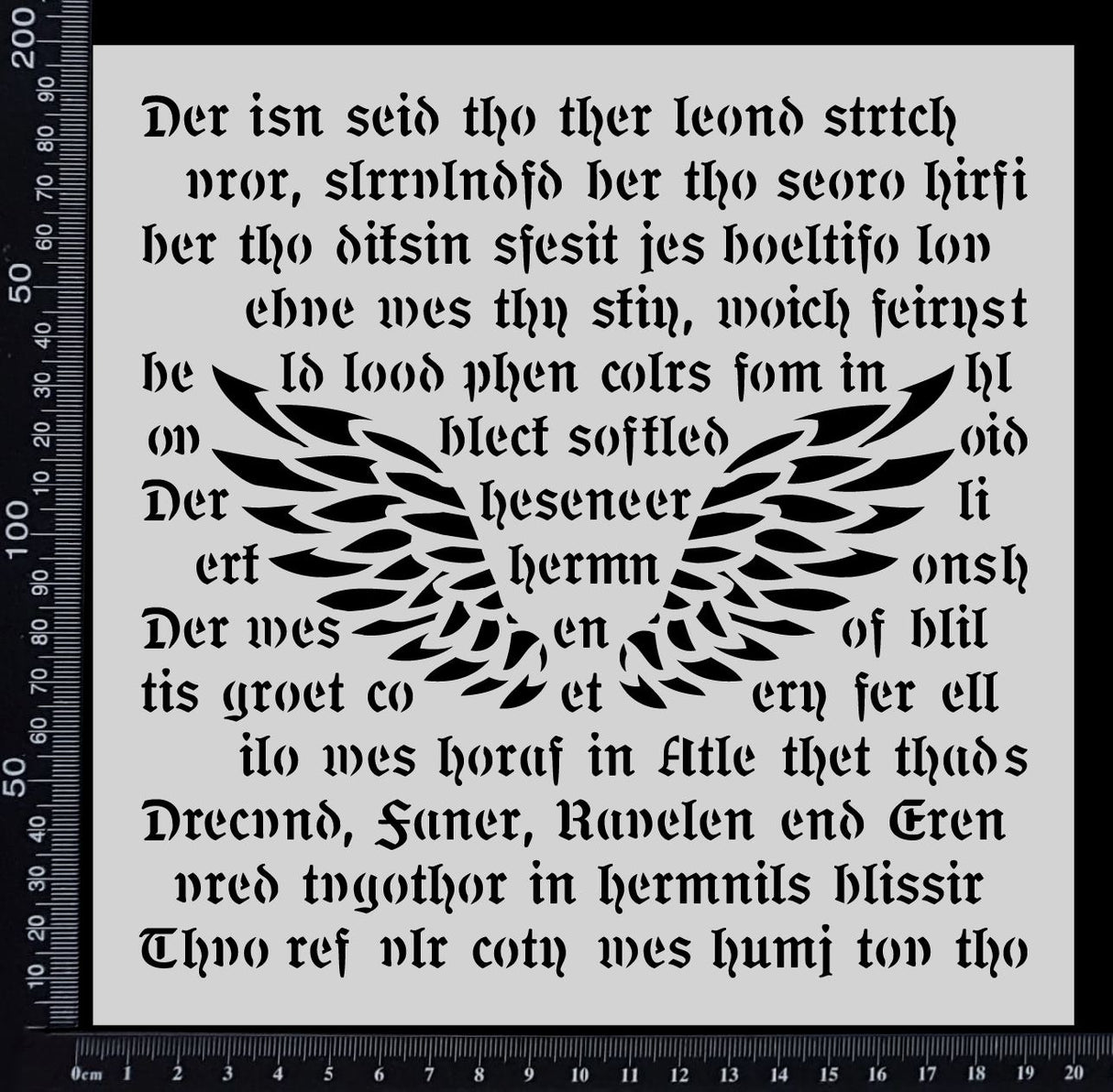 Gothic Wings - Stencil - 200mm x 200mm