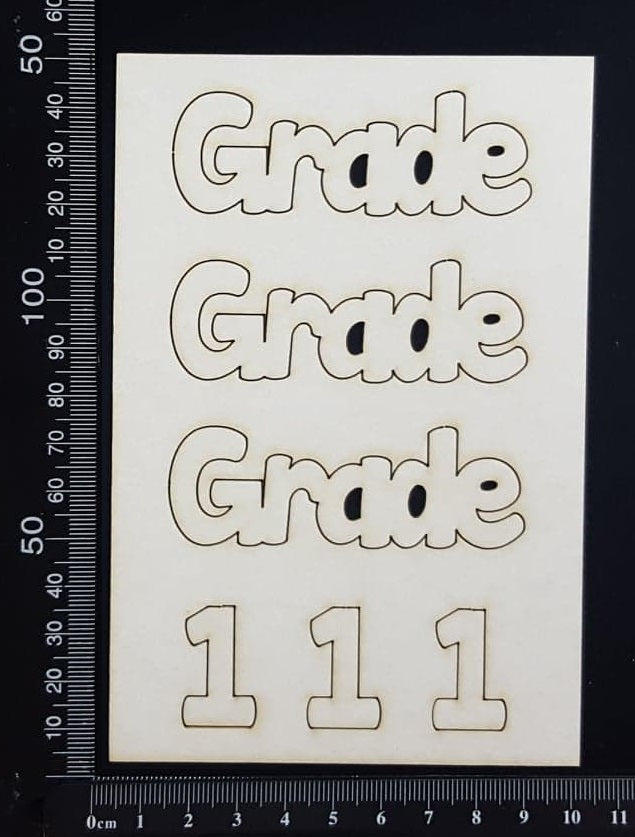 Grade 1 - Set of 3 - White Chipboard