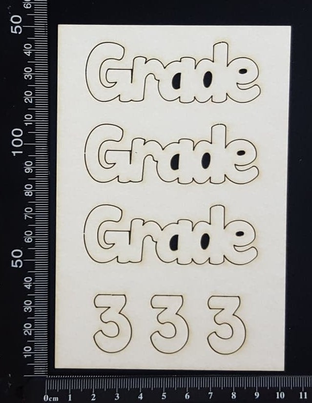 Grade 3 - Set of 3 - White Chipboard