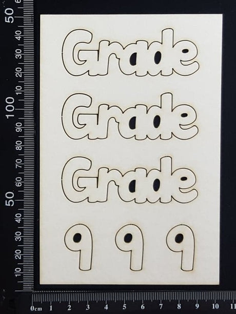 Grade 9 - Set of 3 - White Chipboard