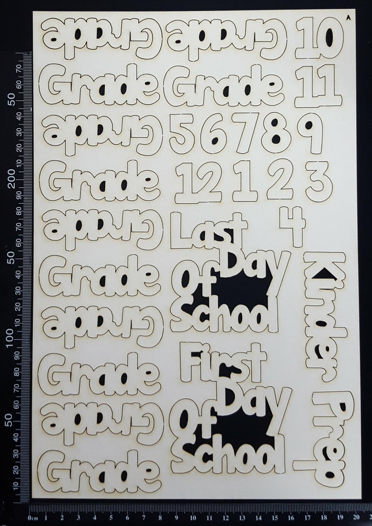 School Elements - Set A - Grades - White Chipboard