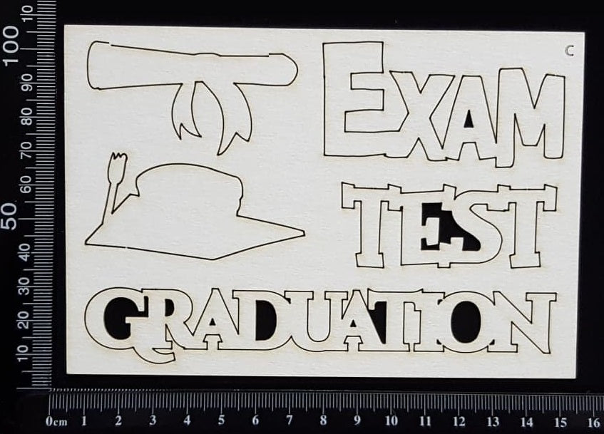 Graduation Set - C - White Chipboard