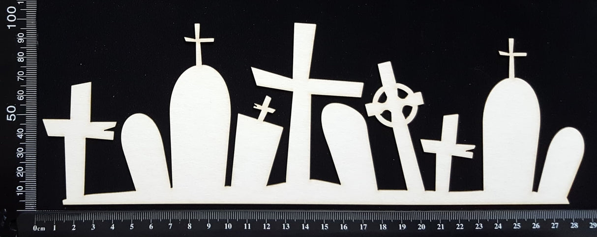Gravestone Border - Large - White Chipboard