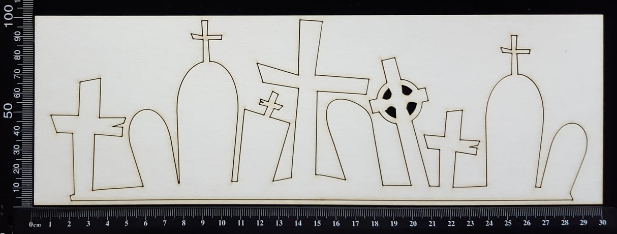 Gravestone Border - Large - White Chipboard