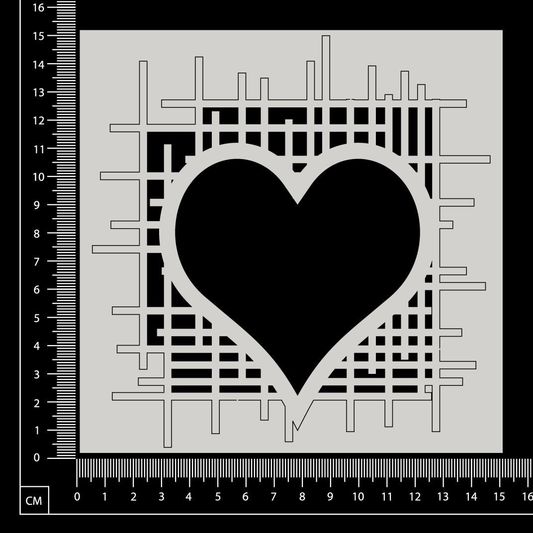 Grid Mesh Heart Frame - White Chipboard