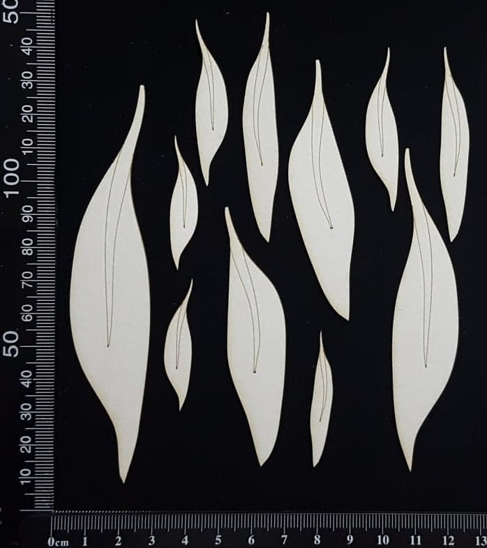Gum Leaves Set - White Chipboard