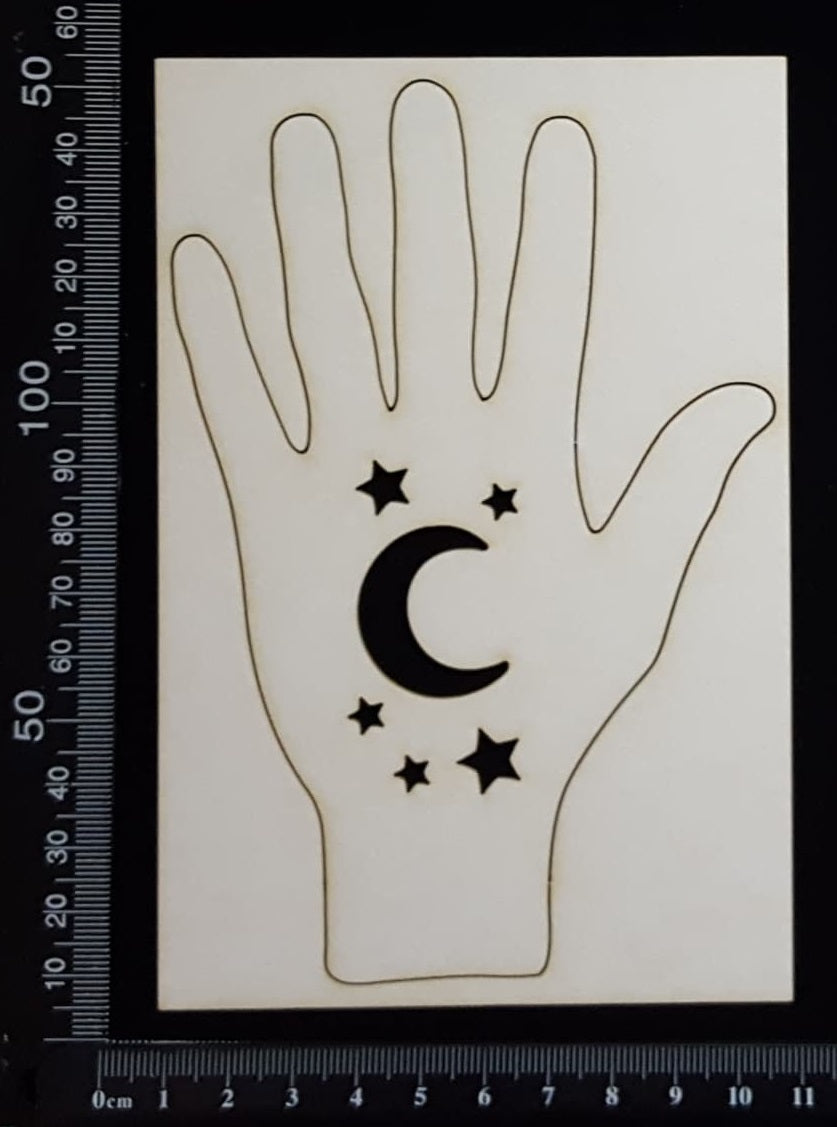 Gypsy Hand - Moon - White Chipboard