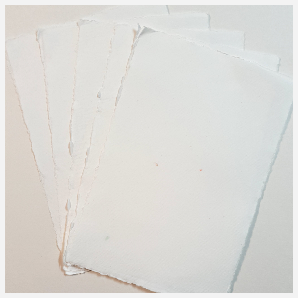 Handmade Deckled Edge Paper Pack - (HP-1005) - Set of 5 - 16.5cm x 25cm