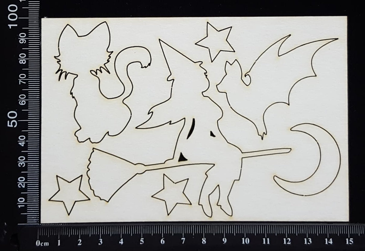 Halloween Elements Set - C - White Chipboard