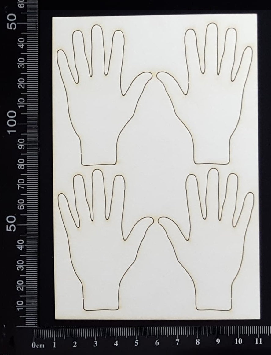 Hand Set - C - Small - White Chipboard