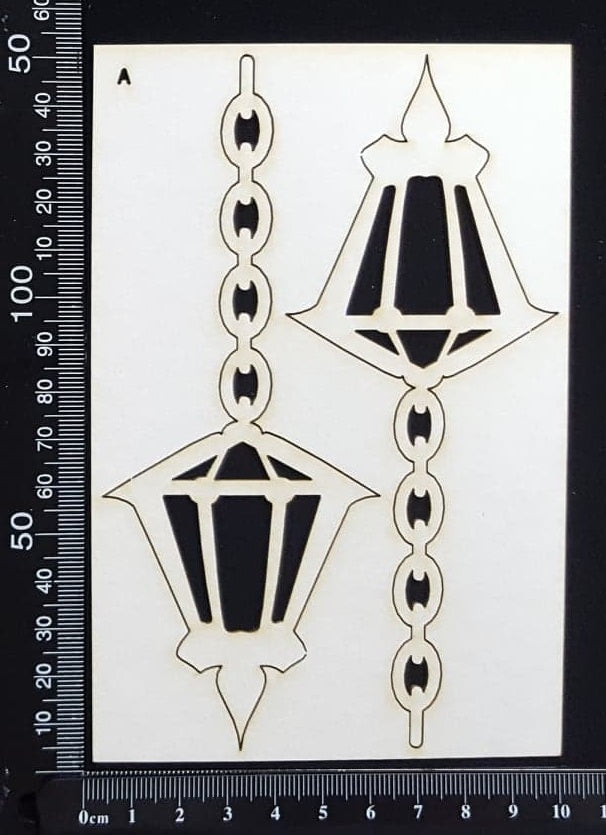 Hanging Lamps - Large - White Chipboard