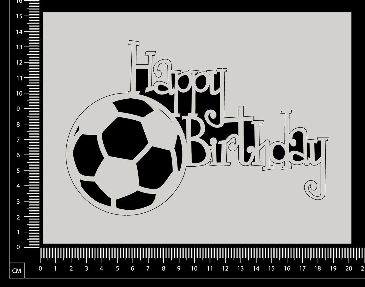 Happy Birthday - F - White Chipboard