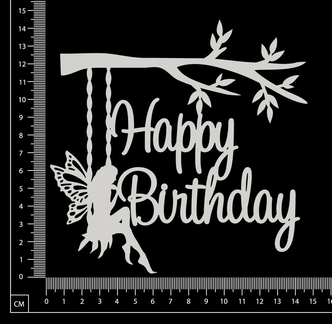 Happy Birthday - I - White Chipboard