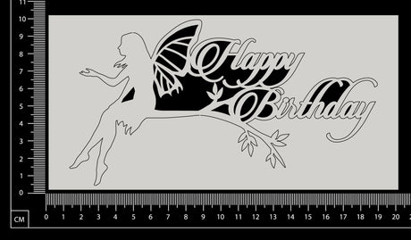 Happy Birthday - J - White Chipboard