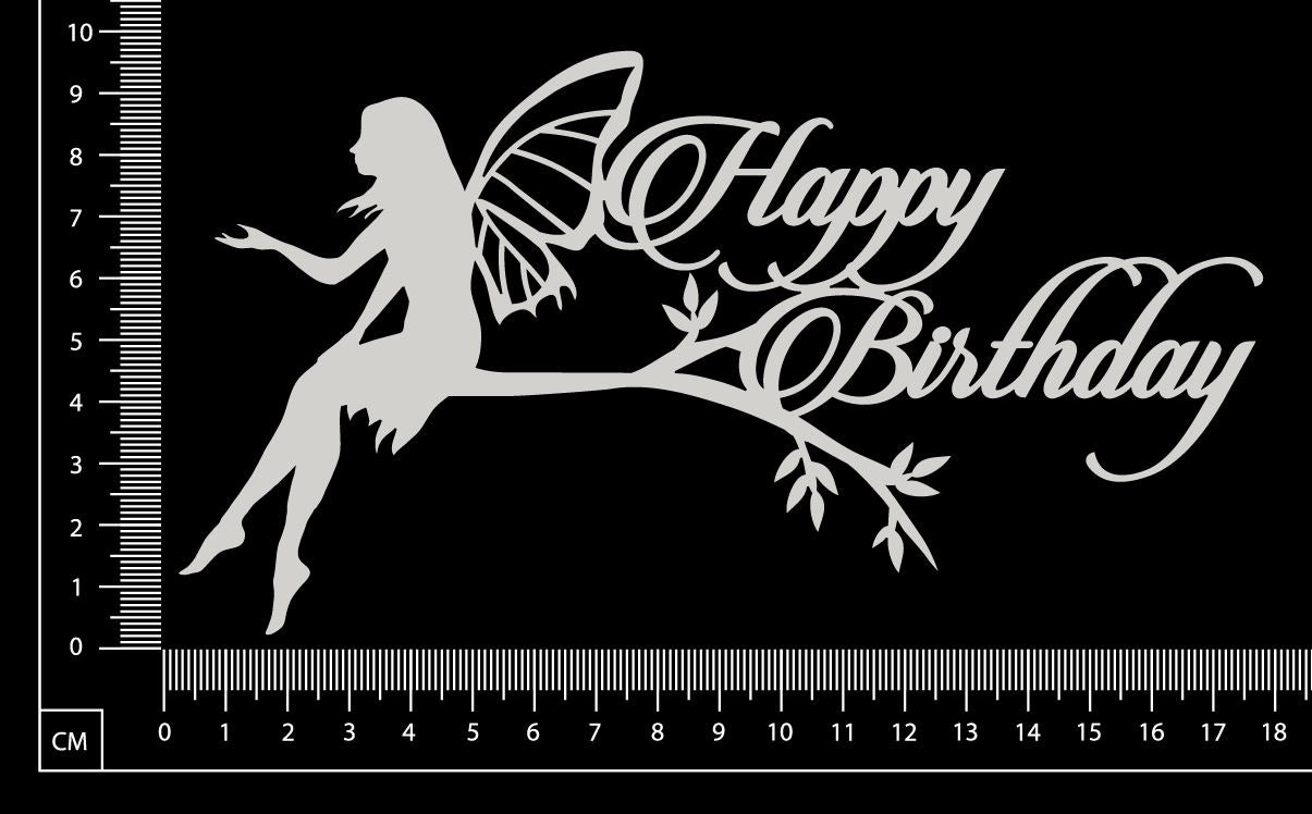 Happy Birthday - J - White Chipboard