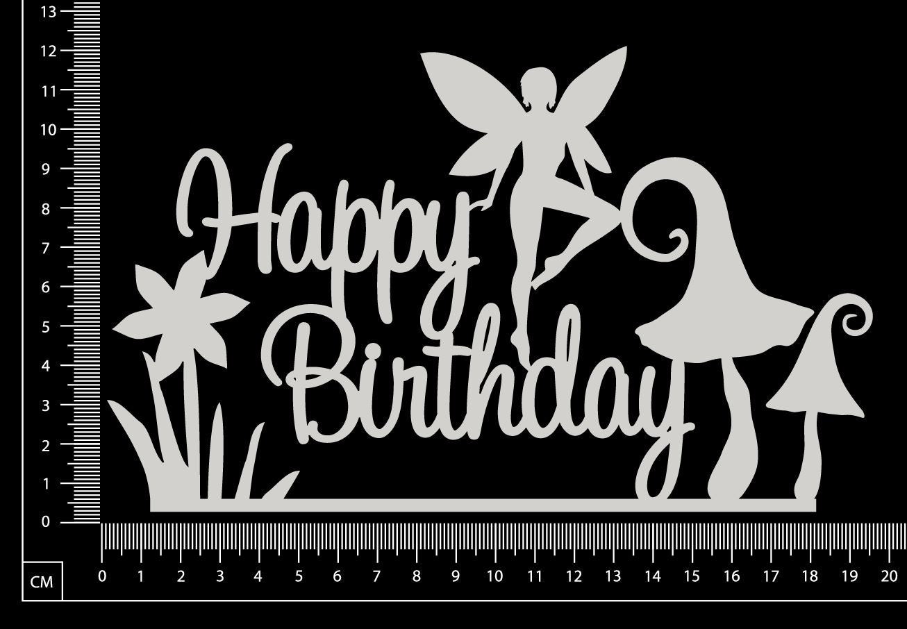 Happy Birthday - K - White Chipboard