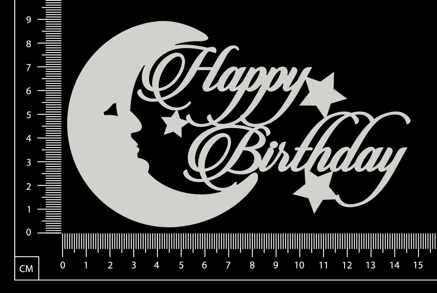 Happy Birthday - L - White Chipboard