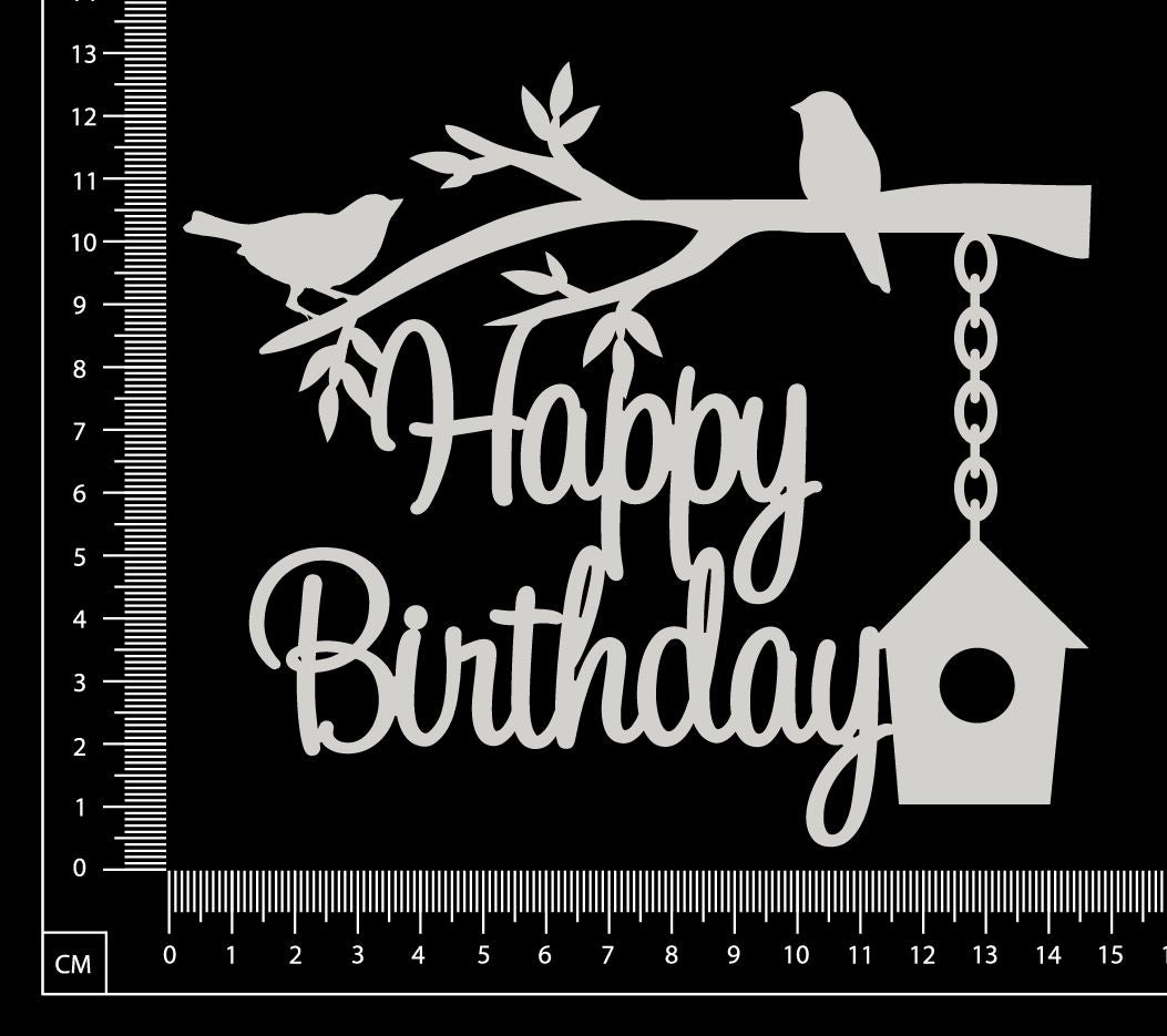 Happy Birthday - M - White Chipboard