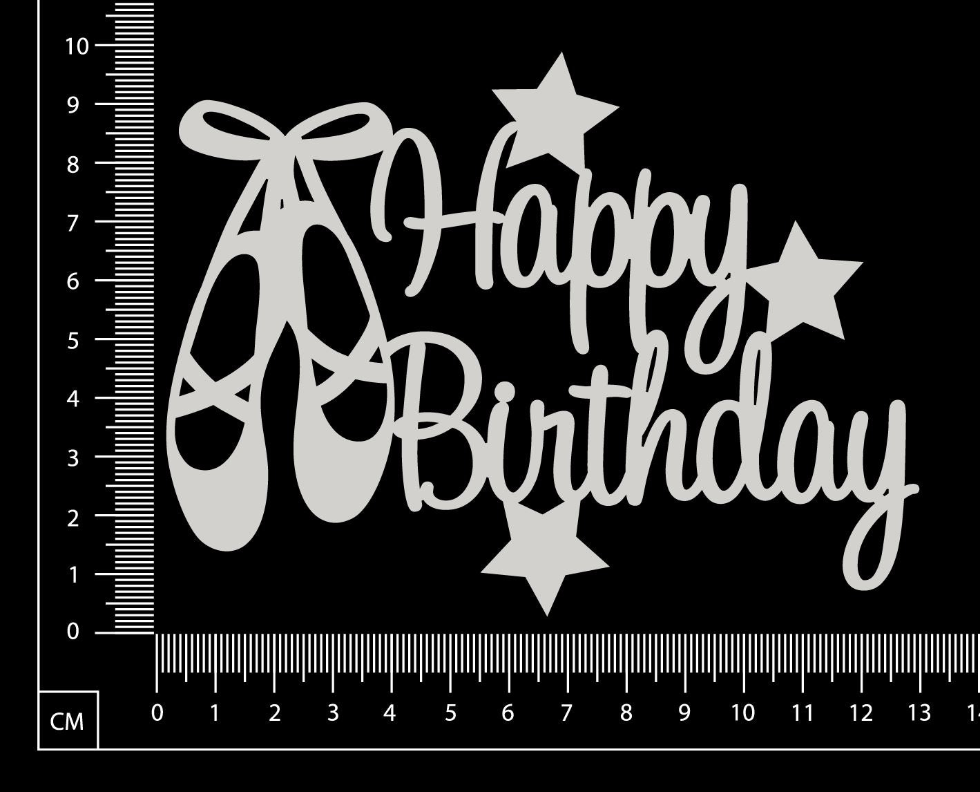 Happy Birthday - N - White Chipboard