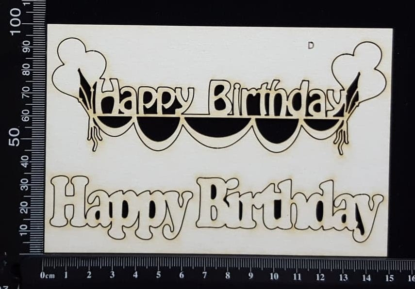 Happy Birthday - D - White Chipboard