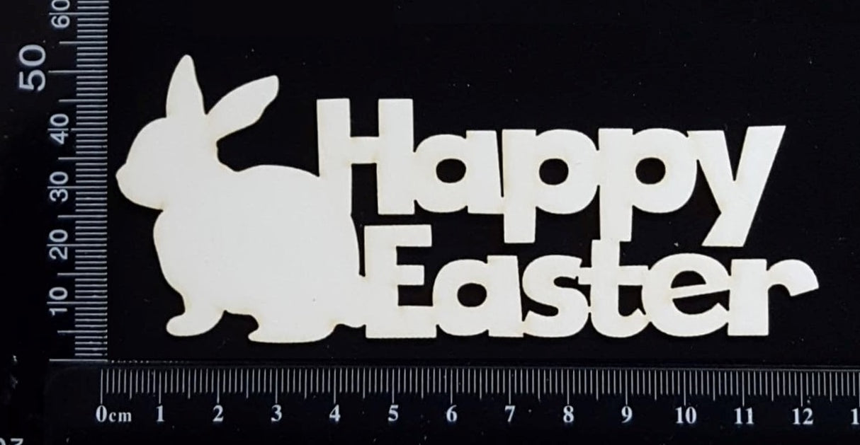 Happy Easter - E - White Chipboard