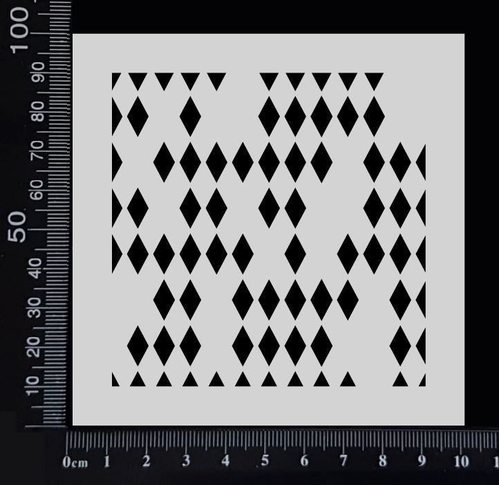 Harlequin - A - Random - Stencil - 100mm x 100mm