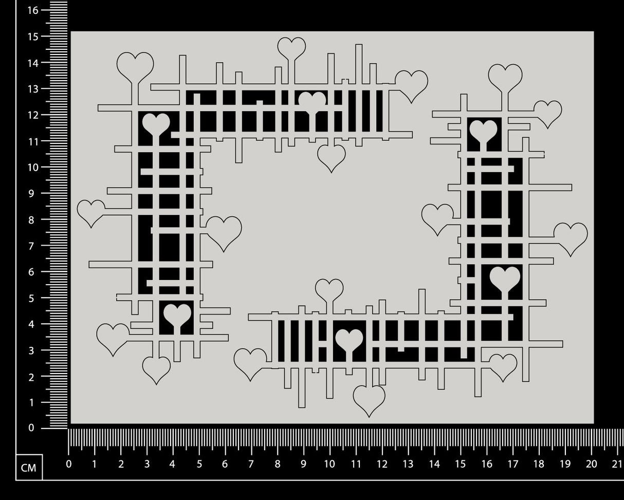 Heart Grid Mesh Corners Set - B - White Chipboard