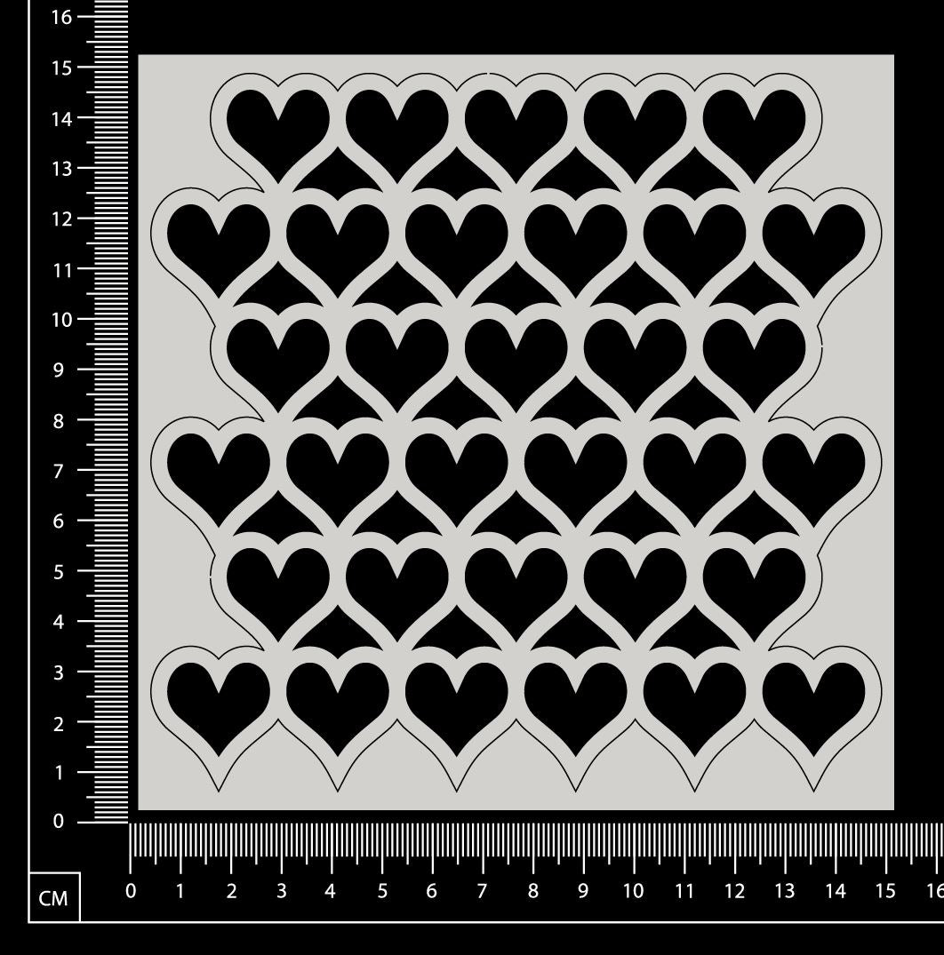 Heart Mesh - A - Large - White Chipboard