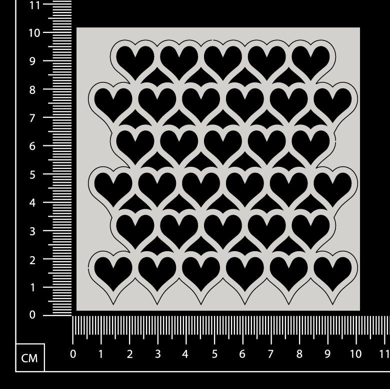Heart Mesh - B - Small - White Chipboard