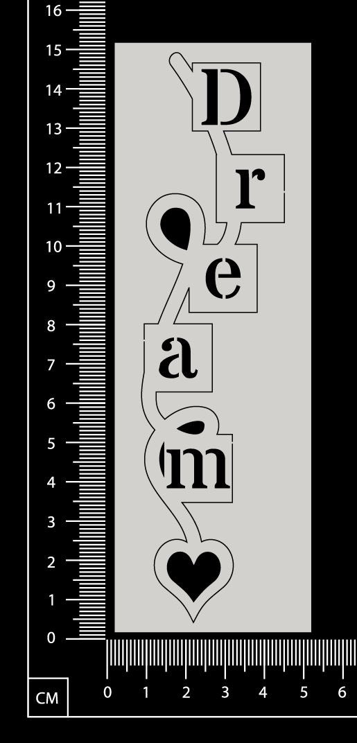 Heart String Word - Dream - White Chipboard