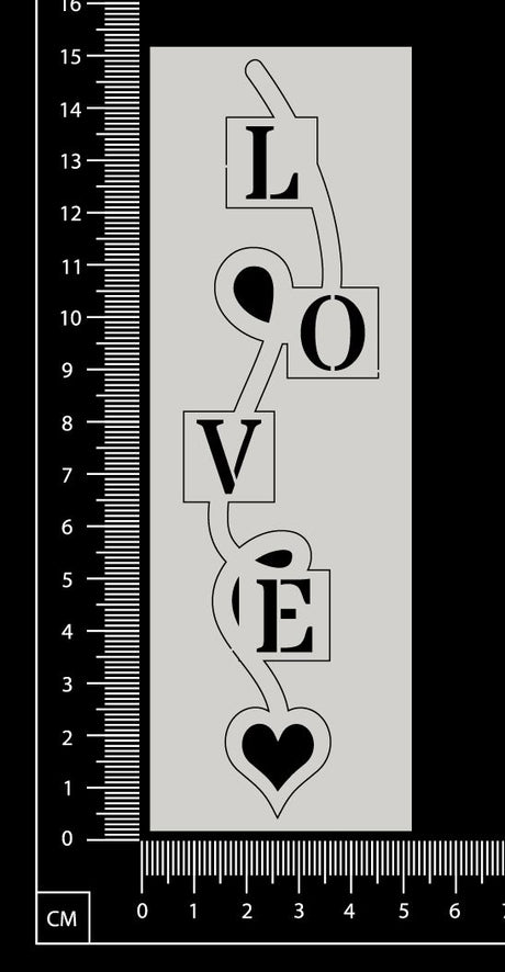 Heart String Word - Love - White Chipboard