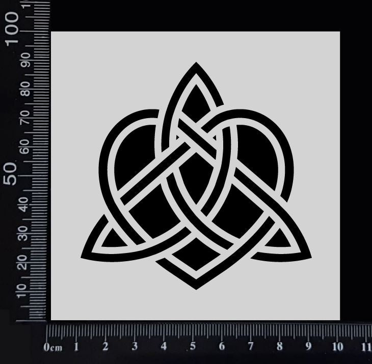 Heart Triquetra - A - Stencil - 100mm x 100mm